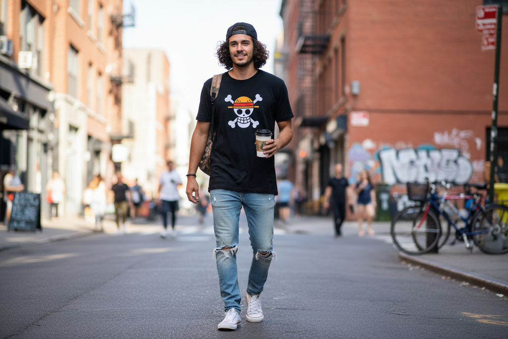 One Piece Mugiwara Flag Basic T-Shirt