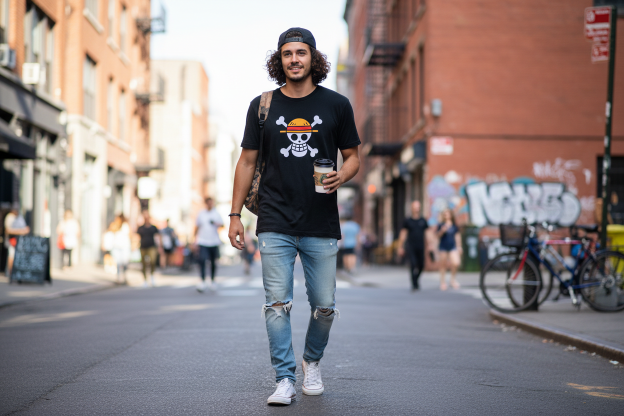 One Piece Mugiwara Flag Basic T-Shirt